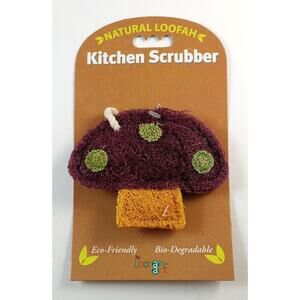 Kitchen Scrubber Pad 100% Natural Loofah, Eco-Friendly, Biodegradable, Mushroom
